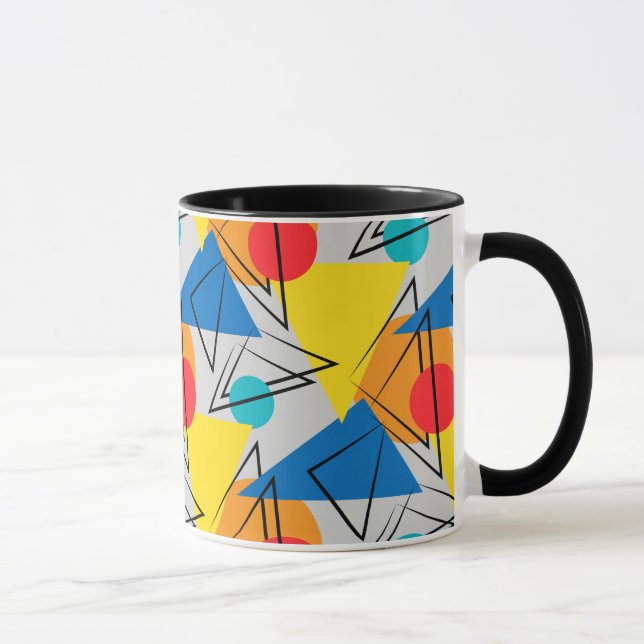 Retro Contemporary Geometric Colorful Pattern Mug (Right)