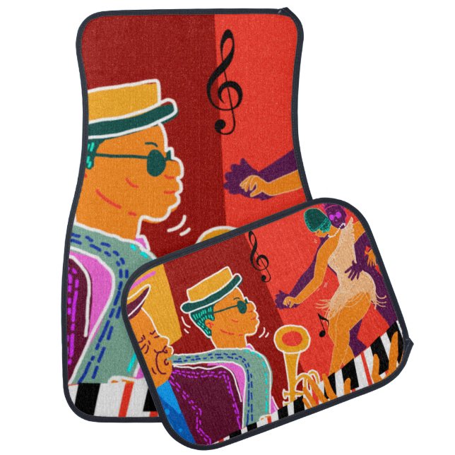 Retro contrast music festival jazz car floor mat (Set)