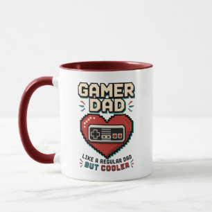 Retro Controller Pixel Heart Gamer Dad Mug