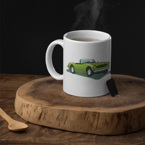 Retro Convertible Green Car Coffee Mug