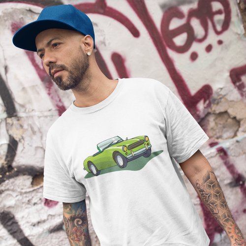 Retro Convertible Green Car T_Shirt