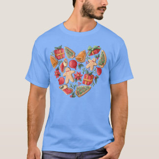 Retro Cookie Baking Crew Christmas Gingerbread Man T-Shirt
