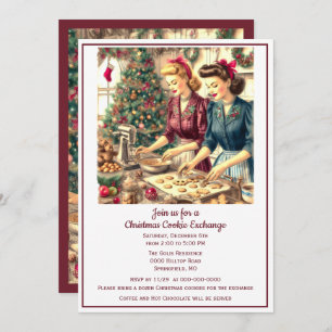 Retro Cookie Exchange Christmas  Invitation
