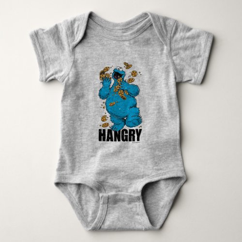 Retro Cookie Monster  Hangry Baby Bodysuit