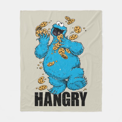 Retro Cookie Monster  Hangry Fleece Blanket