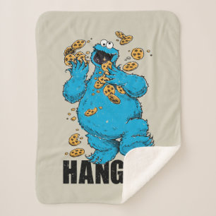 Retro Cookie Monster   Hangry Sherpa Blanket