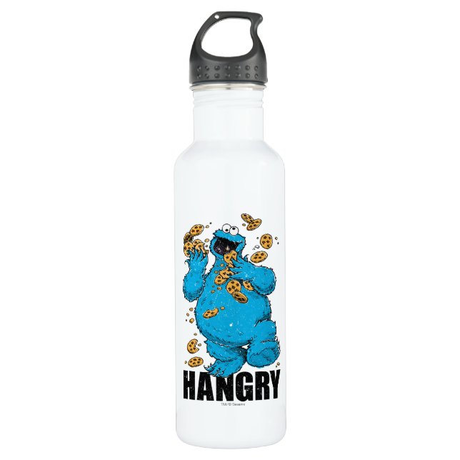Retro Cookie Monster | Hangry Stainless Steel Water Bottle (Front)