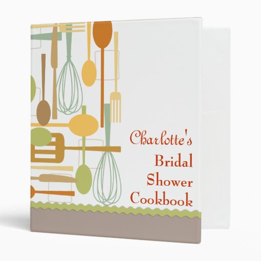 Retro Cooking Bridal Shower Cookbook Recipe Binder Zazzle