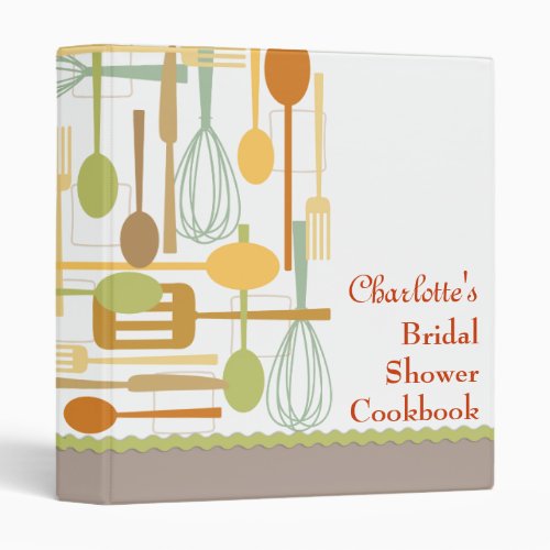 Retro Cooking Bridal Shower Cookbook Recipe Binder