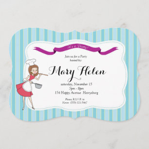 Retro Cooking Dinner Party Personalized Invitation