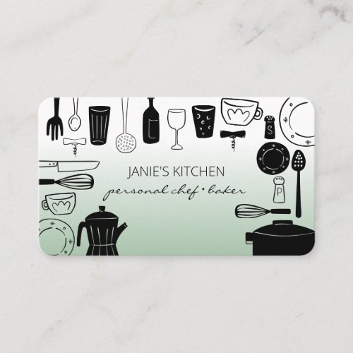 Retro Cooking Utensils Business Card