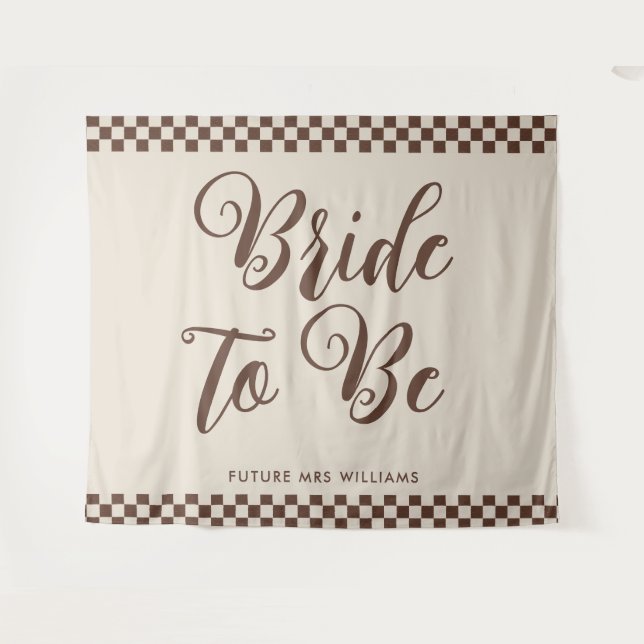 Retro Cool bride to be Bridal Shower Backdrop (Front (Horizontal))