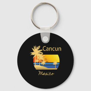 Retro Cool Cancun Original Mexico Beaches Novelty  Keychain