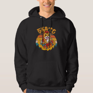 Retro Cool Cat Skate Skateboarder Men Skateboardi Hoodie