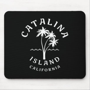 Retro Cool Catalina Island Palm Tree Mens Womens C Mouse Pad