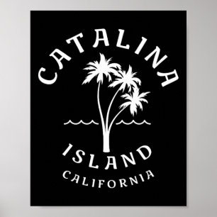 Retro Cool Catalina Island Palm Tree Mens Womens C Poster