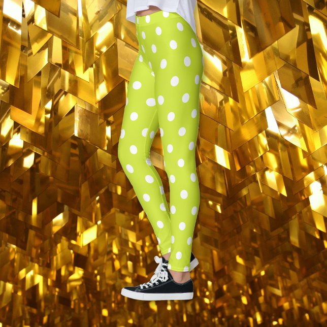 Retro Cool Chic Green Polka Dots Pattern Fashion Leggings (Retro Cool Chic Green Polka Dots Pattern Fashion Leggings)