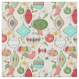 Retro cool Christmas Ornaments Fabric