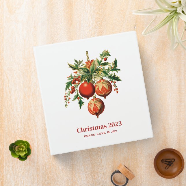 Retro Cool Christmas Tree Decorations 3 Ring Binder (In Situ)
