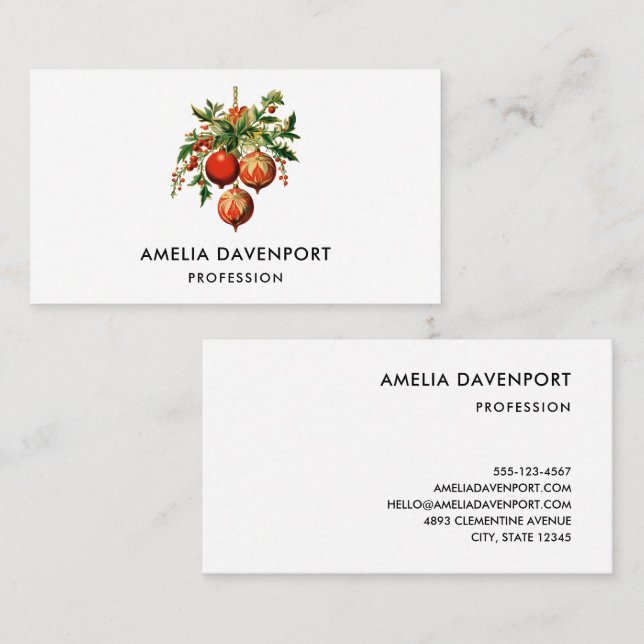 Retro Cool Christmas Tree Decorations Business Card (Front/Back)