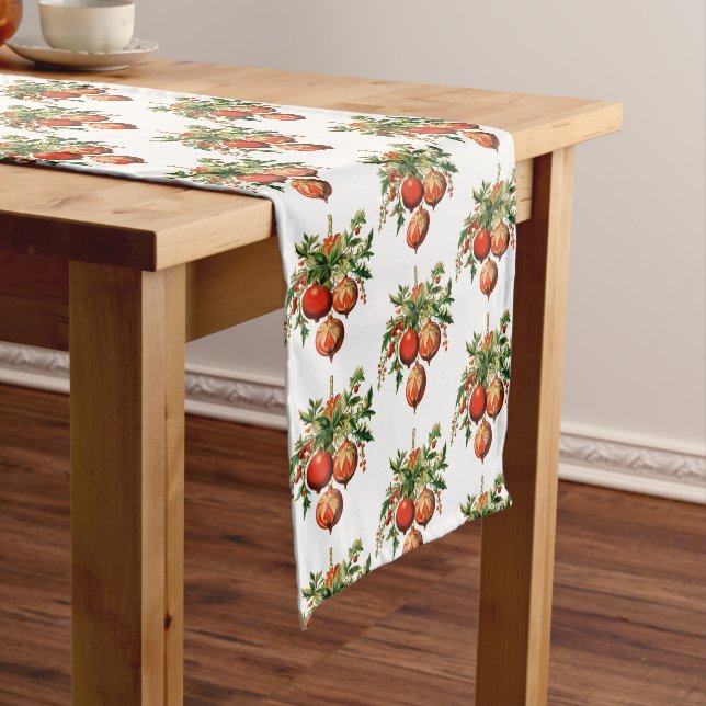 Retro Cool Christmas Tree Decorations Medium Table Runner (In Situ)