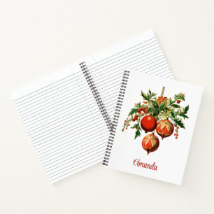 Retro Cool Christmas Tree Decorations Notebook