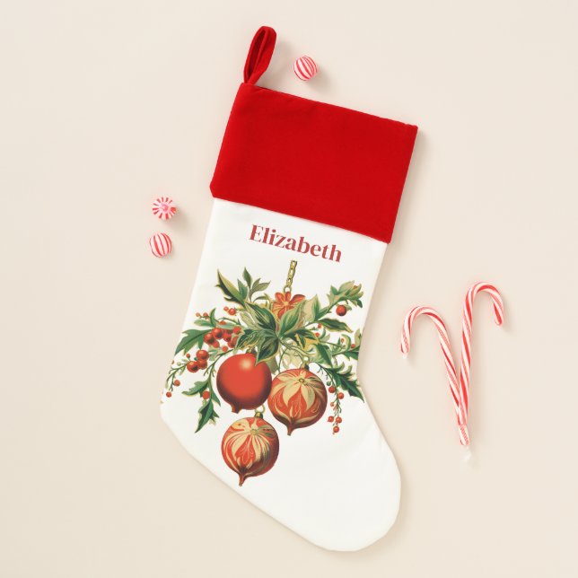 Retro Cool Christmas Tree Decorations Stocking (Front)