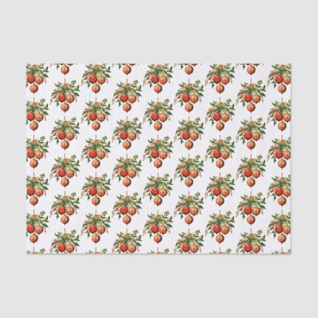 Retro Cool Christmas Tree Decorations Tissue Paper (Front)