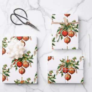 Retro Cool Christmas Tree Decorations Wrapping Paper Sheets