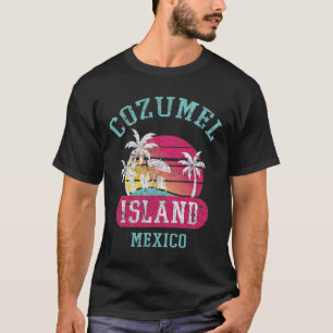 Retro Cool Cozumel Mexico Beaches Distressed Graph T-Shirt