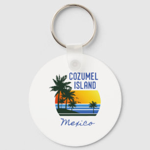 Retro Cool Cozumel Original Mexico Beaches Women M Keychain