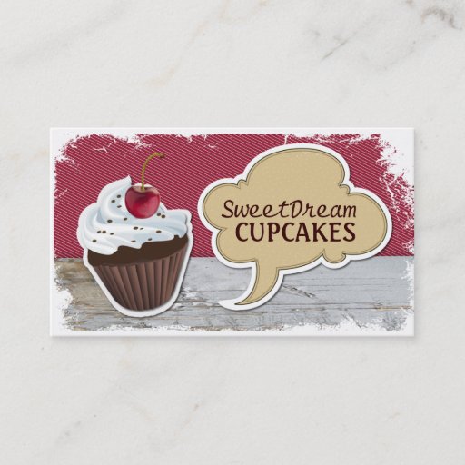 Customizable Retro Cool Cupcake Bakery Business Cards