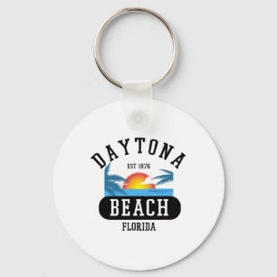 Retro Cool Daytona Beach Mens Womens Florida Beach Keychain