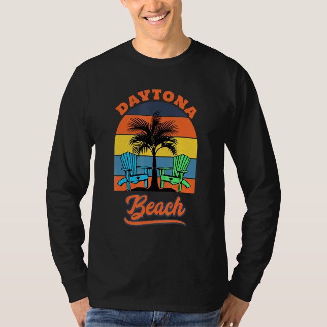 Retro Cool Daytona Beach Vacation Design Florida B T-Shirt (Front)