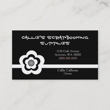 Retro Cool Flower Business Card  Black And White Business Card by Superstarbing at Zazzle