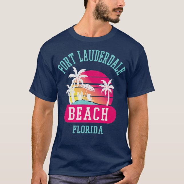 Retro Cool Ft Lauderdale Mens Womens FL Beaches T-Shirt (Front)