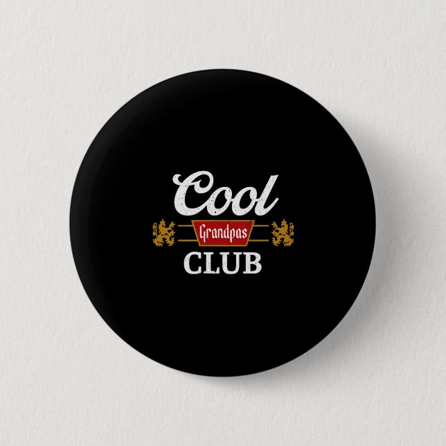 Retro Cool Grandpas Club Family Matching Father's  Button (Front)