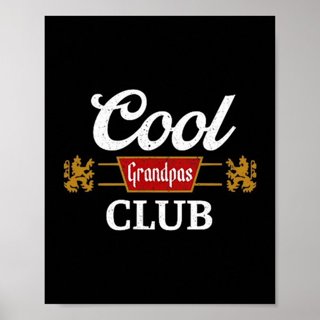Retro Cool Grandpas Club Family Matching Father's  Poster (Front)
