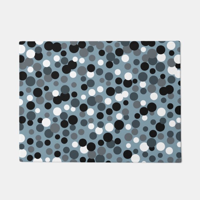 Retro Cool Gray Dots Doormat Welcome Mat Rug Gift (Front)