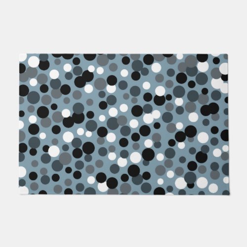 Retro Cool Gray Dots Doormat Welcome Mat Rug Gift