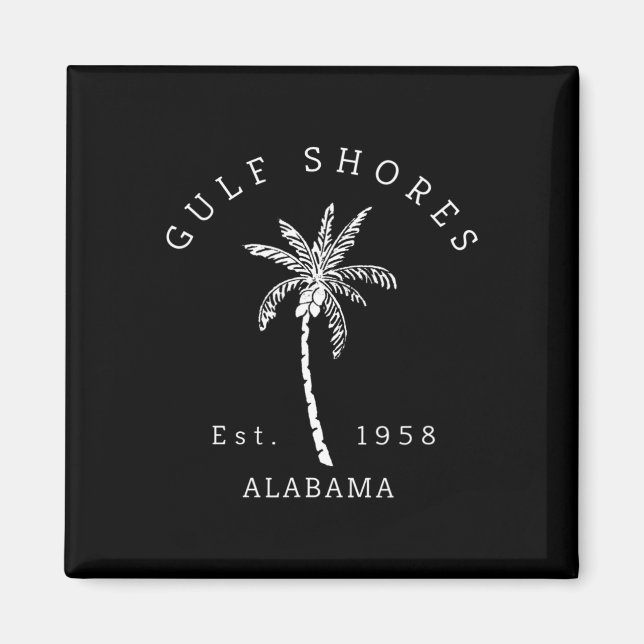 Retro Cool Gulf Shores Al Beach Palm Tree Graphic  Magnet (Front)