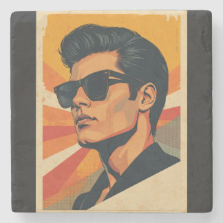 Retro Cool Guy Stone Coaster