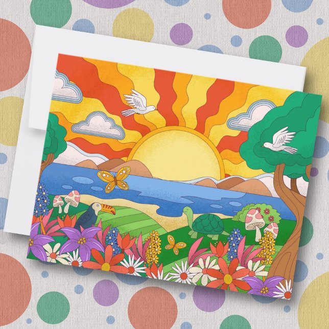 Retro Cool Landscape Note Card (Creator Uploaded)
