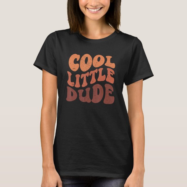 Retro Cool Little Dude Baby Shower Birthday Kid T-Shirt (Front)