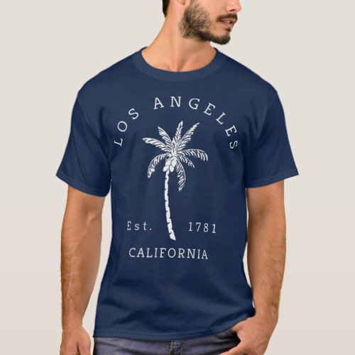 Retro Cool Los Angeles California Palm Tree Art T_Shirt