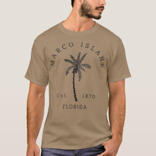 Retro Cool Marco Island Florida Palm Tree Art T-Shirt