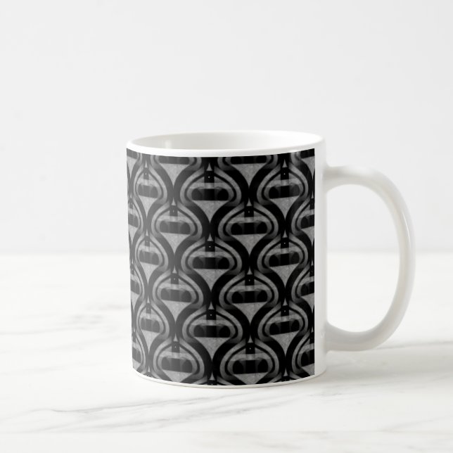 Retro Cool Mug, Black and Gray Coffee Mug (Right)