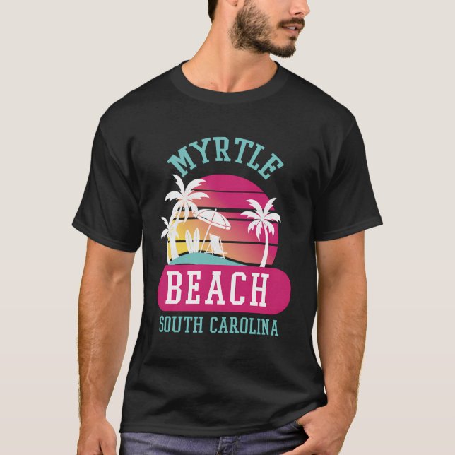 Retro Cool Myrtle Beach Mens Womens Sc Beaches T-Shirt (Front)