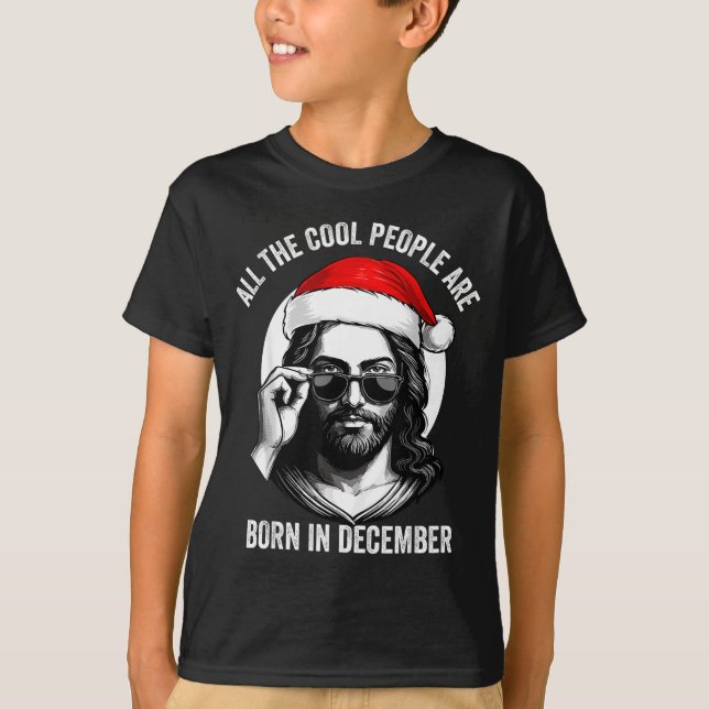 Retro Cool People Are Born In December Christian C T-Shirt (Front)