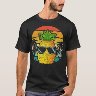 Retro Cool Pineapple Sunglasses Funny Tropical Fru T-Shirt